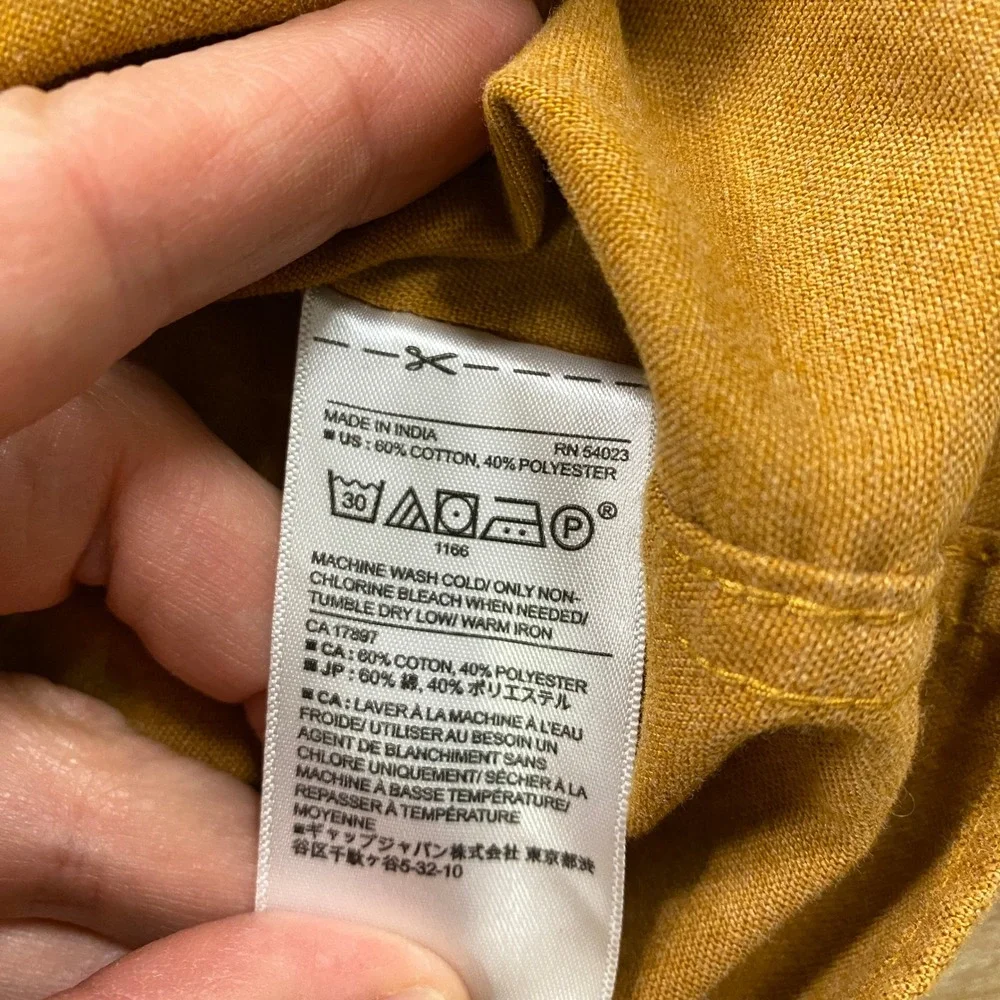 Banana Republic Shirt Mens M Workwear Moleskin Standard Fit Yellow Heritage